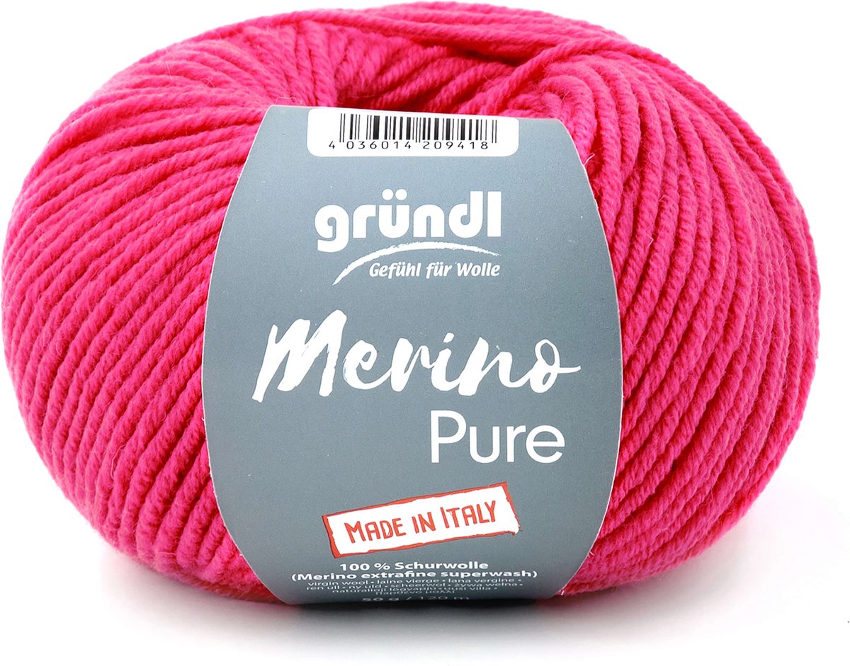 5 bollen Merino Pure | Gründle | Azalea | 13 | 50gram